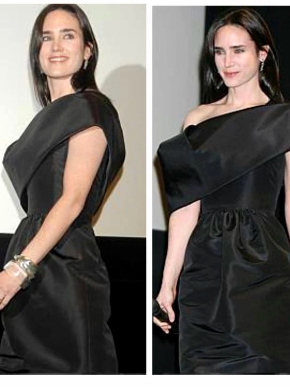 Oscar de la Renta Black One-Shoulder Silk Cocktail Dress